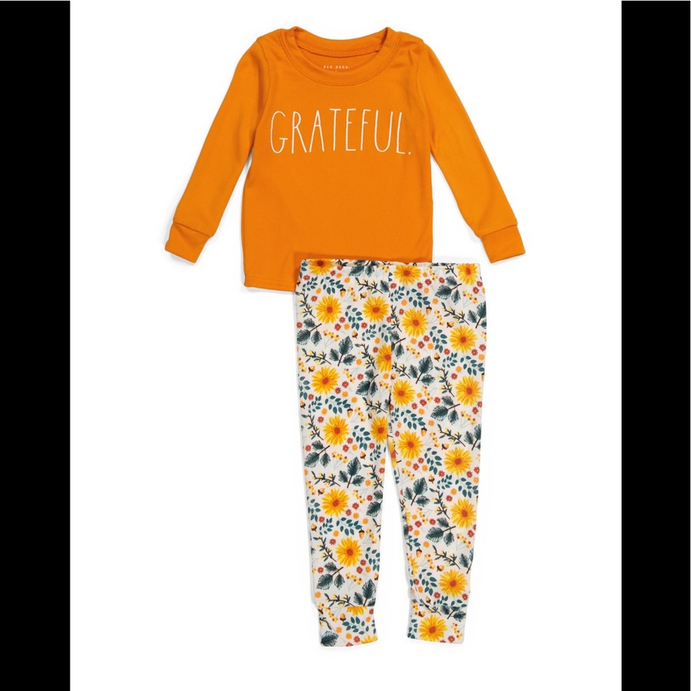 NWT Rae Dunn girls “GRATEFUL Pajama set long sleeve size 8 fall
